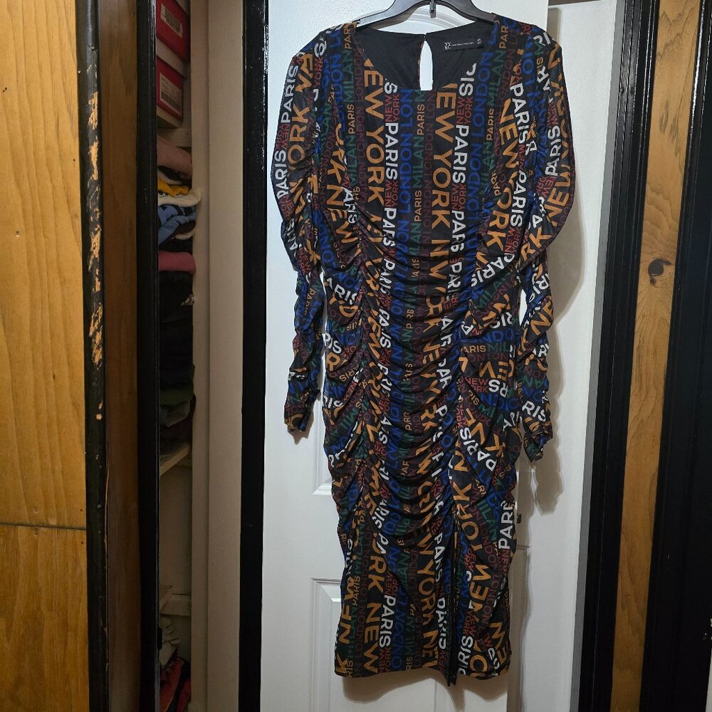 New York & Company Women's Front Slit Long Sleeve Dress Size XXL